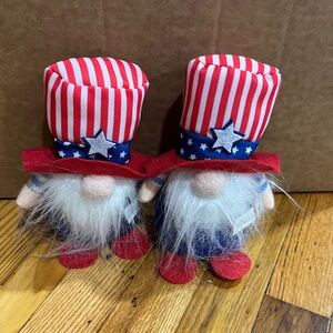 Patriotic Gnome Plush Set with Red and Blue Hats